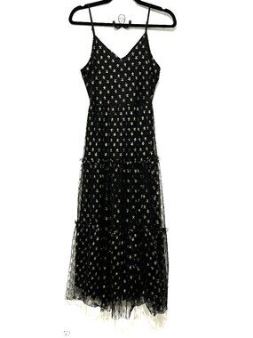 If By Sea Womens Tiered Maxi Dress S Stars Whimsigoth Celestial Fairy Grunge